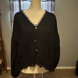Entro Black Lace Cardigan